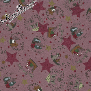 Látka LA Starry Night Santa na fialové
