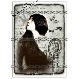 Bavlněný autorský panel retro dívka 8., A5