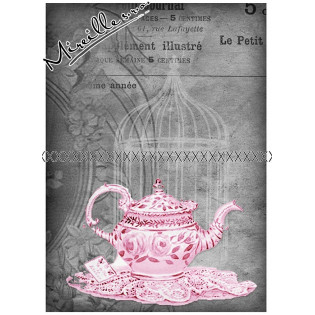 Bavlněný autorský panel retro pink Paříž II.