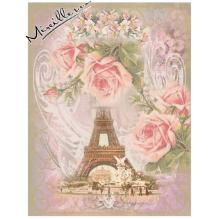 Bavlněný autorský pane Paris rose