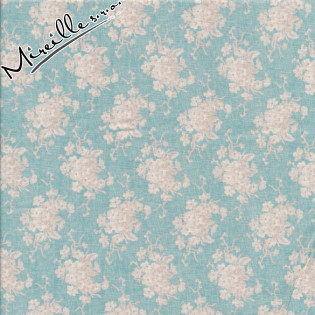 Látka Tilda White Flower Teal
