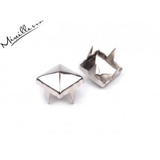 Kovový cvoček s hroty 7x7 mm, PLATINA