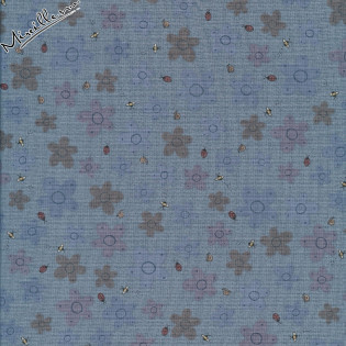 Látka LA Pocketful of Daisies květinky na tm. modré