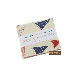 Charm pack MODA Red, White & Free
