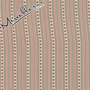 Látka MODA French General Favorites Joyeux Noel zelené pruhy