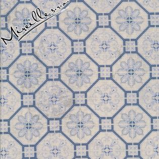 Látka Eclectic Elements Wallflover modré obrazce