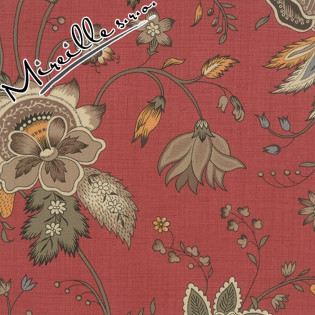 Látka MODA French General Favorites Le Marais červená s velkými květy