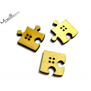 Knoflík dřevěný alá puzzle