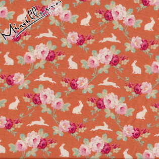 Látka Tilda Rabbit & Roses Ginger