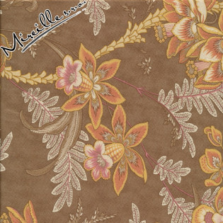 Látka MODA Wild Orchid velké květy na hnědé