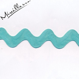 Stuha Ric Rac Jumbo aqua, 2,5 cm