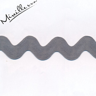 Stuha Ric Rac Jumbo šedá, 2,5 cm