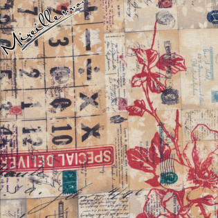 Látka Eclectic Elements Correspondence červená květina