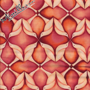 Látka Love by větší motiv na mailově/bordó