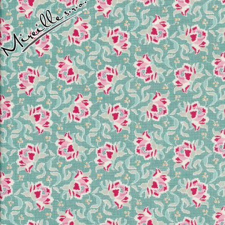 Látka Tilda Clown Flower Teal