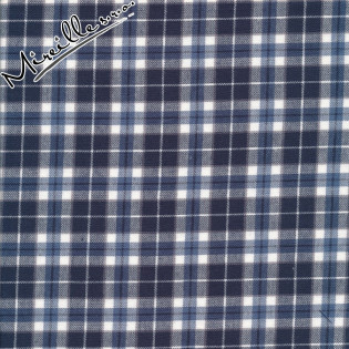 Tkaná bavlna Robert Kaufman Indigo Plaid modrá kostka I.