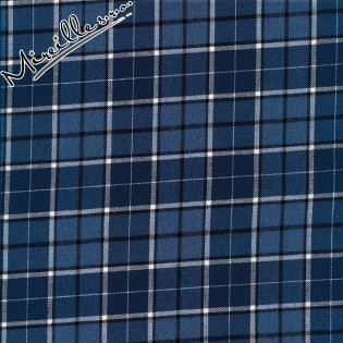 Tkaná bavlna Robert Kaufman Indigo Plaid modrá kostka II.