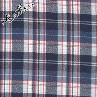Tkaná bavlna Robert Kaufman Indigo Plaid modrá kostka V.