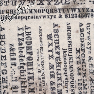 Látka Eclectic Elements Dapper texty abeceda