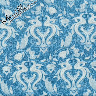 Látka Tilda Sunkiss Ocean Flower Blue