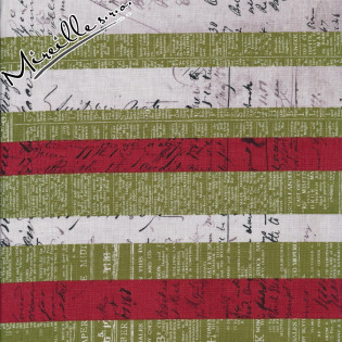 Látka Eclectic Elements Merriment - barevné pruhy s texty