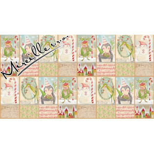 Panel Joy and Wonder patchwork, 60 cm