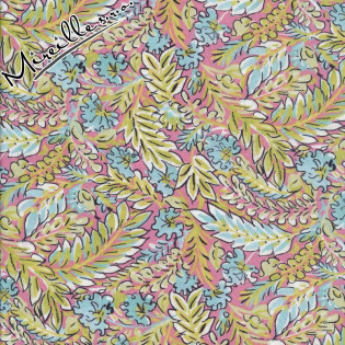 Látka Chinoiserie - větvičky na růžové