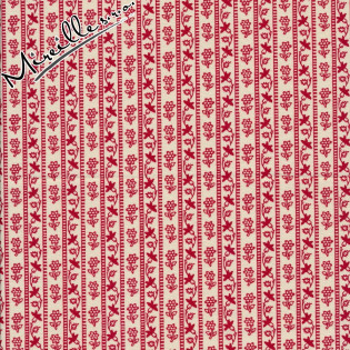FQ MODA Chafarcani - smetanová s červenými pruhy a květy