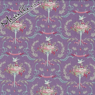 Látka Tilda Old Rose Birdsong Mauve