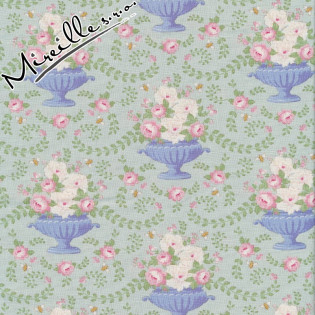 Látka Tilda Happy Campers Flowerbees Teal