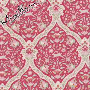 Látka Tilda Bon Voyage Hare Tile Red