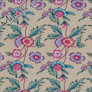 Látka Eyelike Fabrics - Hindelopia květinová liánka na béžové