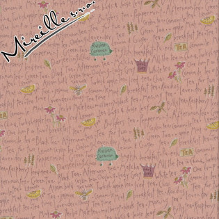 Látka Tealicious - růžová s texty