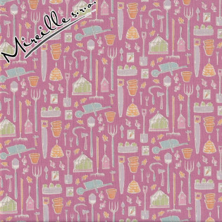 Látka Tilda Tiny Farm Tools Pink