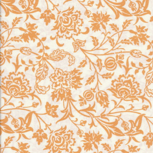 FQ MODA Pumpkins Blossoms - květinová liána na smetanové, oranž