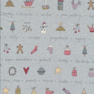 Látka To All for Christmas - pruhy modré