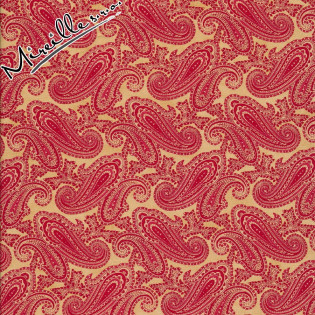Látka MODA Cinnaberry červené paisley na skořicové
