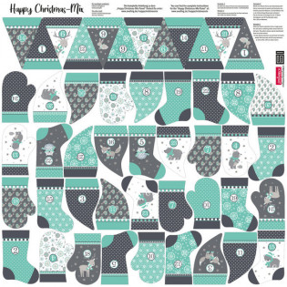 Panel Happy Christmas Mix - provazový adventní kalendář