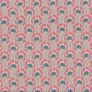 Látka Tilda Cotton Beach Ocean Flower Grey