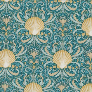 Látka Tilda Cotton Beach Scallop Shell Teal