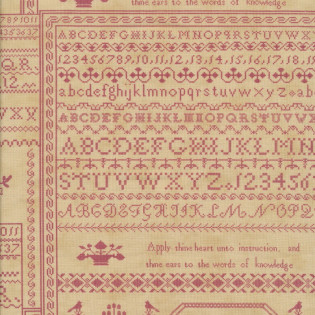 FQ MODA Threads That Bind, červená abeceda na béžové