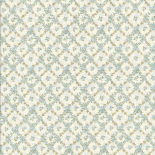 Látka MODA Cottage Linen - Květinové modré koso