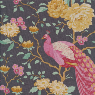 Látka Tilda Chic Escape Peacock Tree Grey