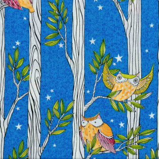 FQ Látka Cori Dantini - Well Owl Be - sovy na stromech