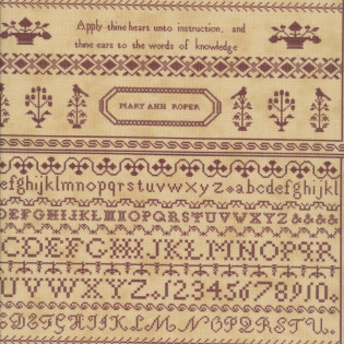 FQ MODA Threads That Bind, abeceda bordó na béžové