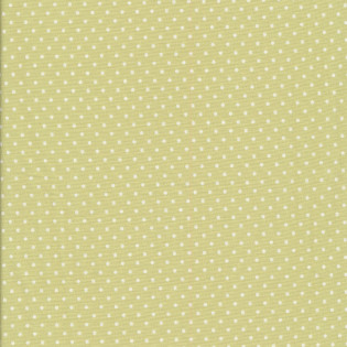 Látka MODA Cottage Linen - zelená se smetanovým puntíkem
