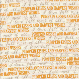 Látka MODA Harvest Wishes - texty na smetanové