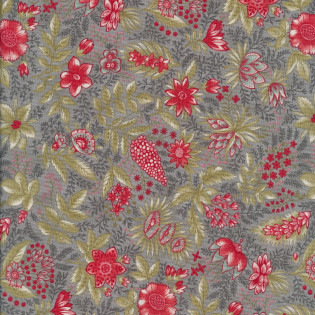 Látka MODA Etchings - květinová louka na šedé