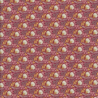 Látka TILDA Sanctuary Cottonfield Maroon, 75 cm