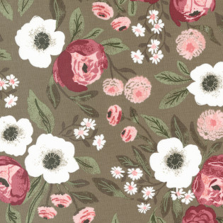 FQ MODA Lovestruck - khaki s velkými květy